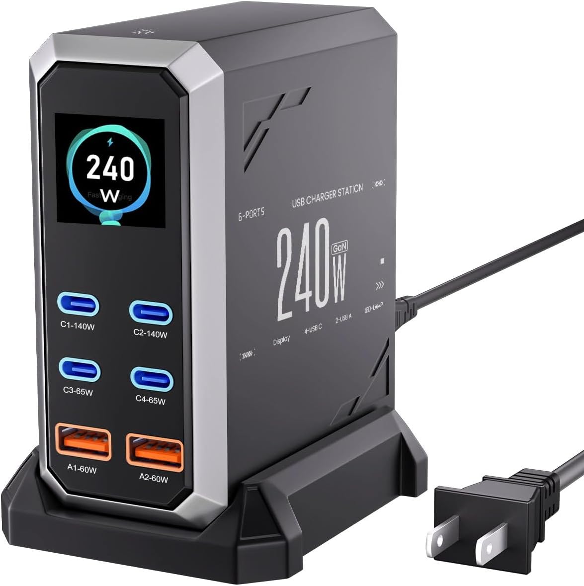 9 Must-Have Tech Gadgets for Productivity USB C Charger Block, 240W GaN USB C 6-Port Charger Station