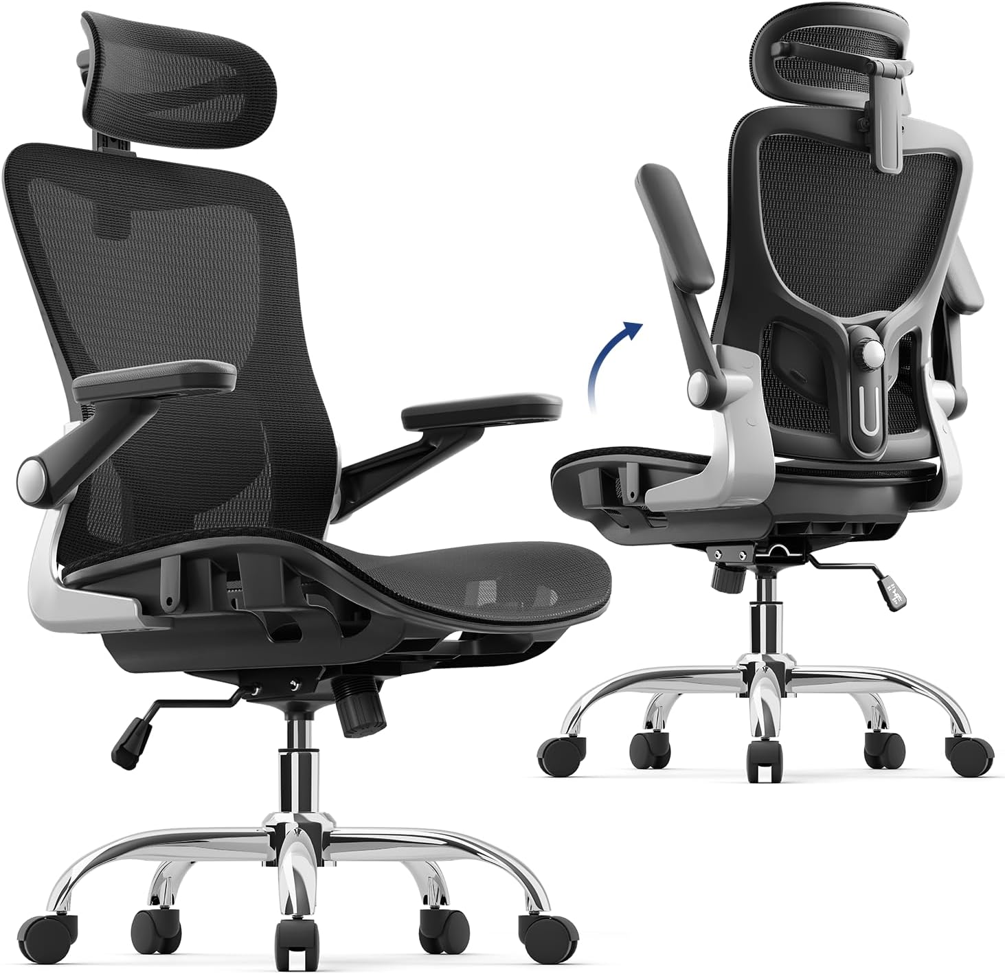 marrap Ergonomic Office Chair, Mesh Seat Cushion with 3D Armrests and 3D Headrest