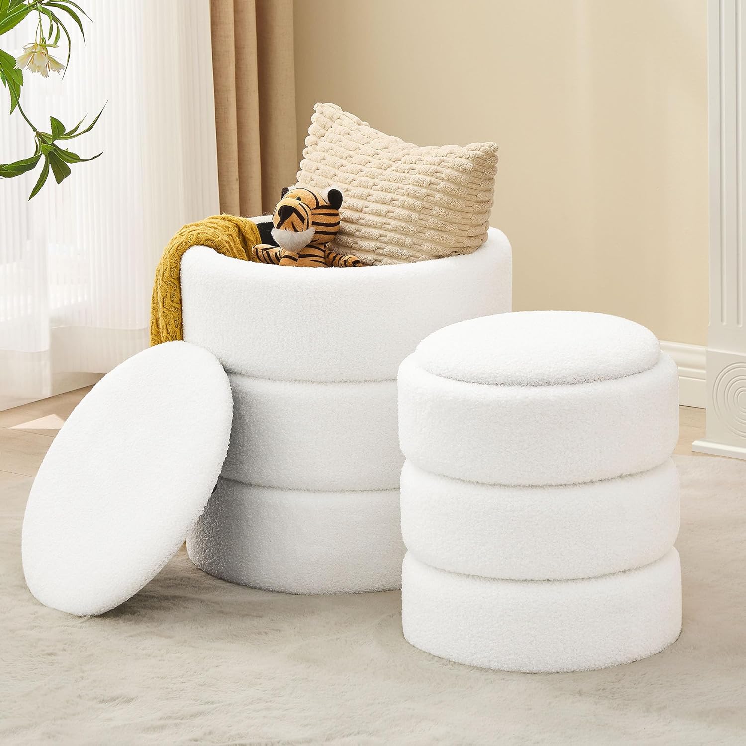 9 Best Space-Saving Products for Small Homes Oakvivo Round Ottoman