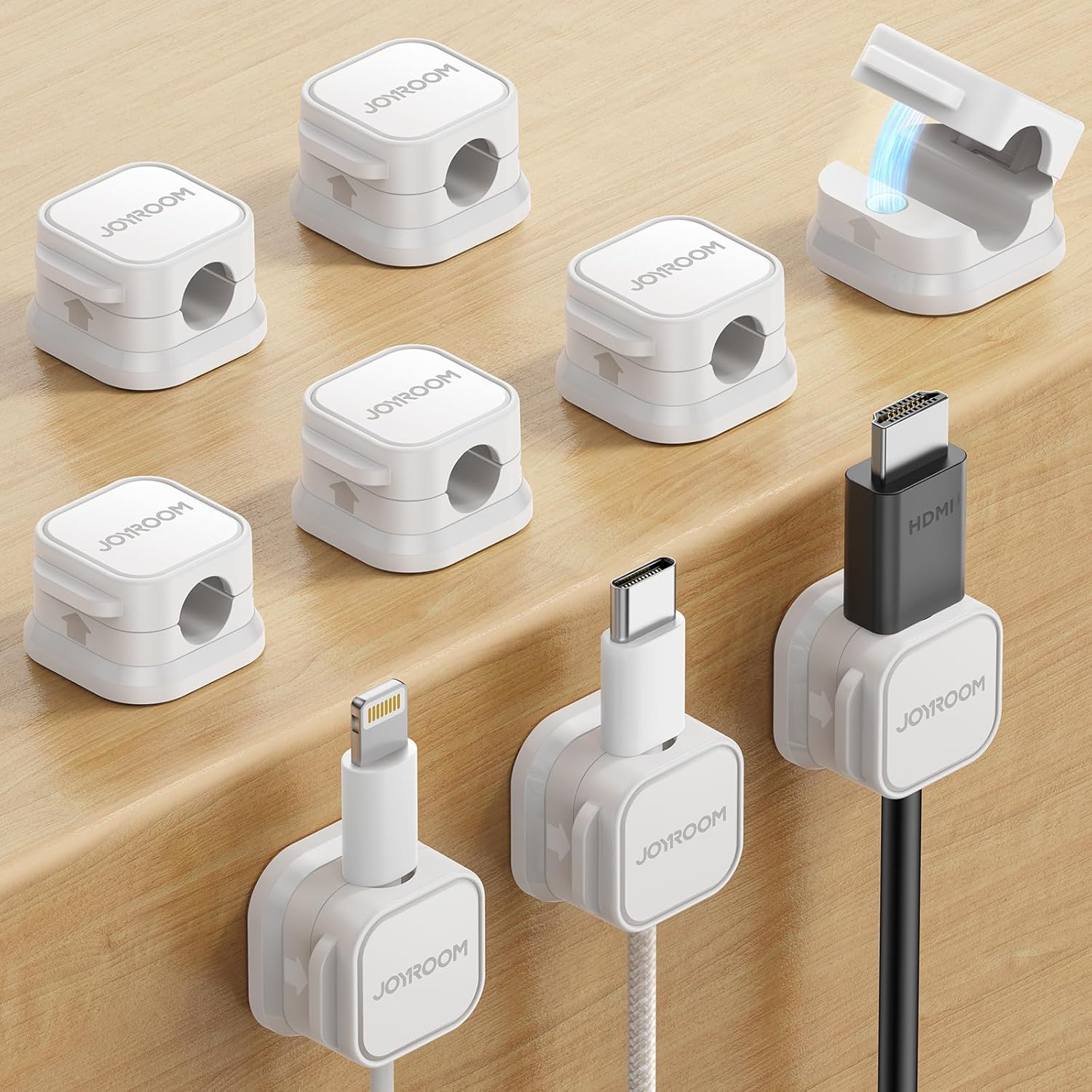 9 Pack Magnetic Cable Clips Cord Holder