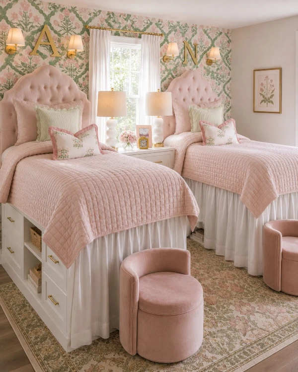 vintage pink and green floral bedroom elegant diy hacks for a stylish college room
